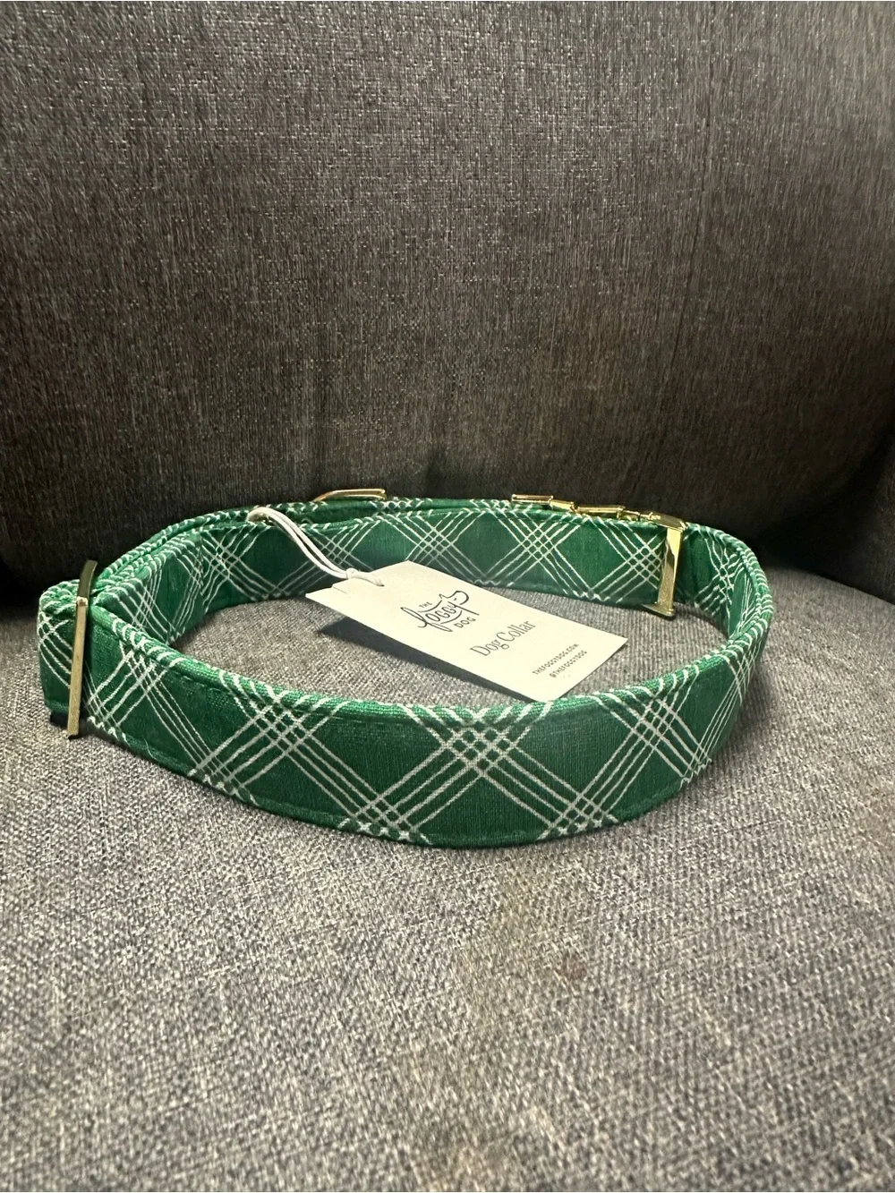 The Foggy Dog Emerald Plaid Dog Collar